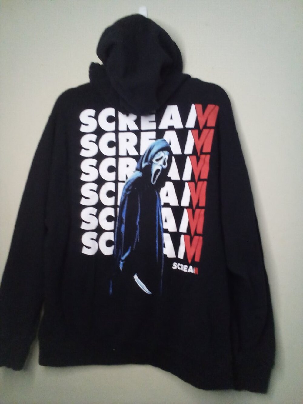Scream Hoodie Adult XL Men Women Horror Graphic Pocket Black